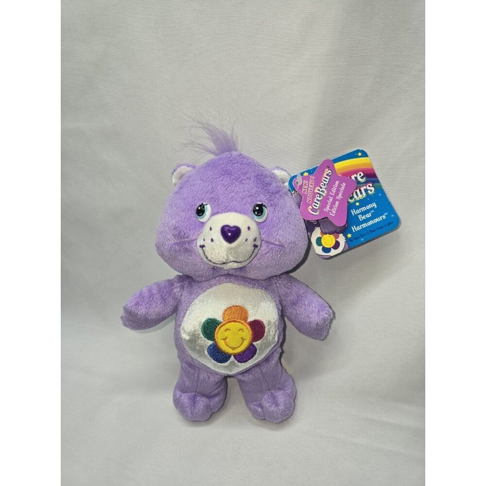 Care Bears 2004 Special Edition Dazzle Bright Purple Harmony Bear 8” Plush WTags
